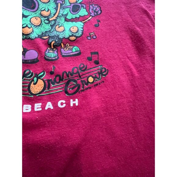 Vintage Daytona Beach I Heard it Through the Orange Grove Short Sleeve Red Tee - Picture 6 of 8